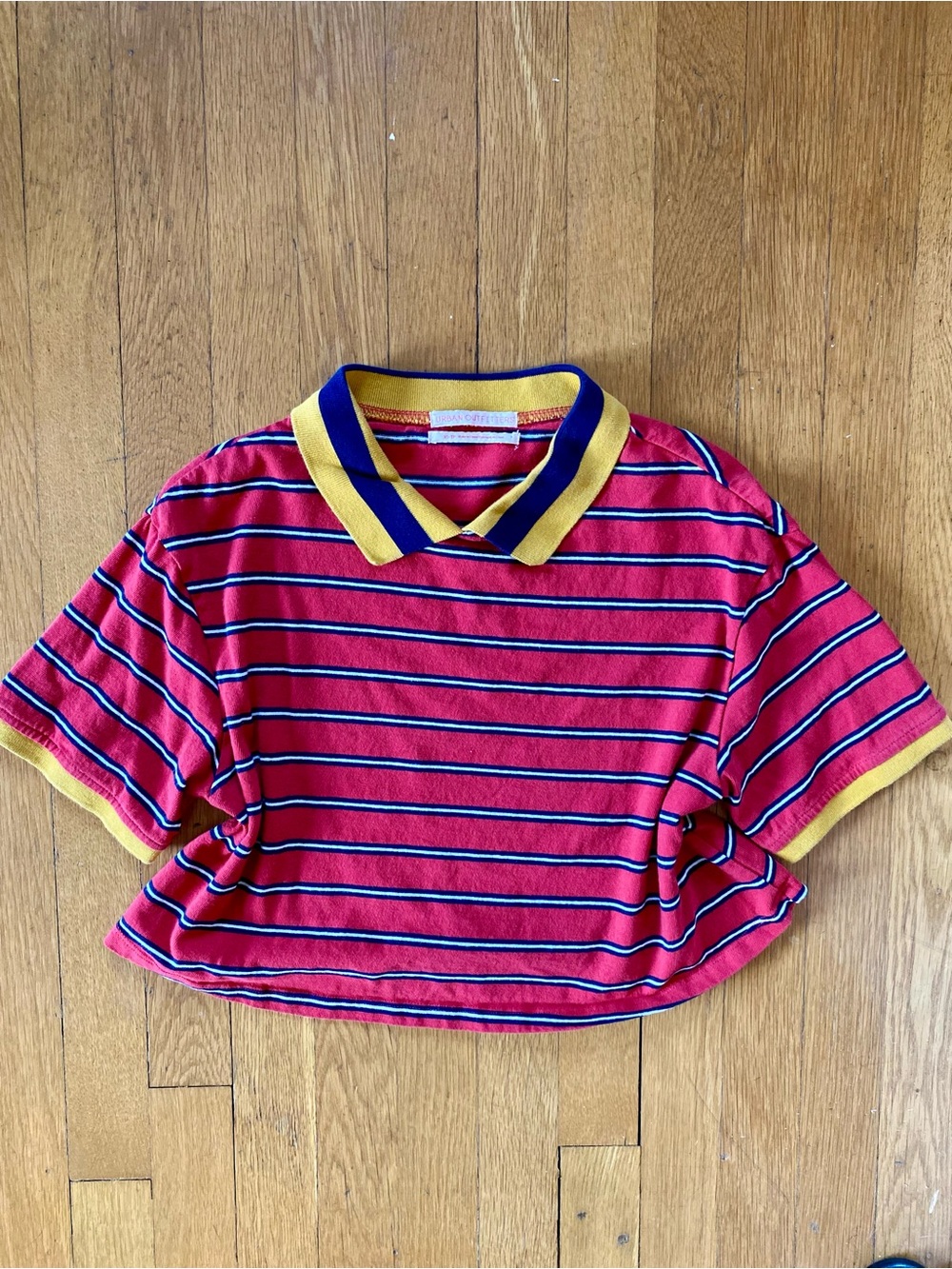 Cropped Striped Polo Top